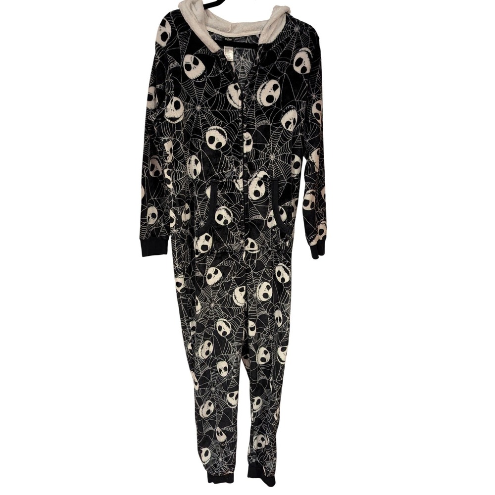 Disney Nightmare Before Christmas XL Jack Skellington Hooded Union Suit Pajamas